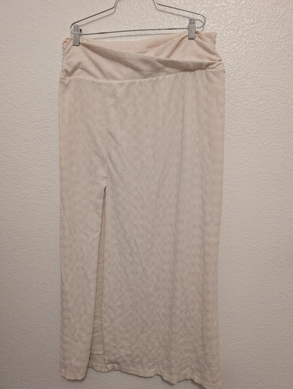 Free People Tovah Maxi Skirt Slit Cream XL